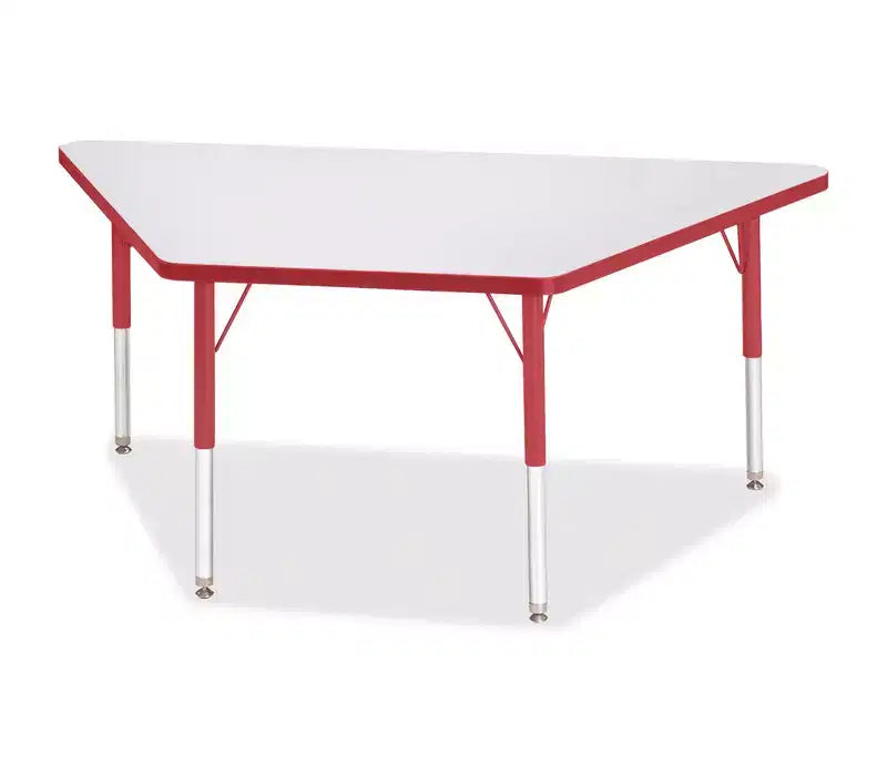 Jonti-Craft Berries Elementary Height Prism Edge Trapezoid Table 30 x 60 in Red