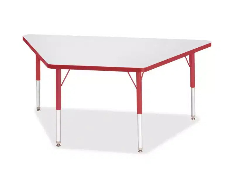Elementary Height Prism Edge Trapezoid Table 30 x 60 in Red