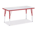 Jonti-Craft Berries Adult Height Color Edge Rectangle Table (24 x 48) in Red