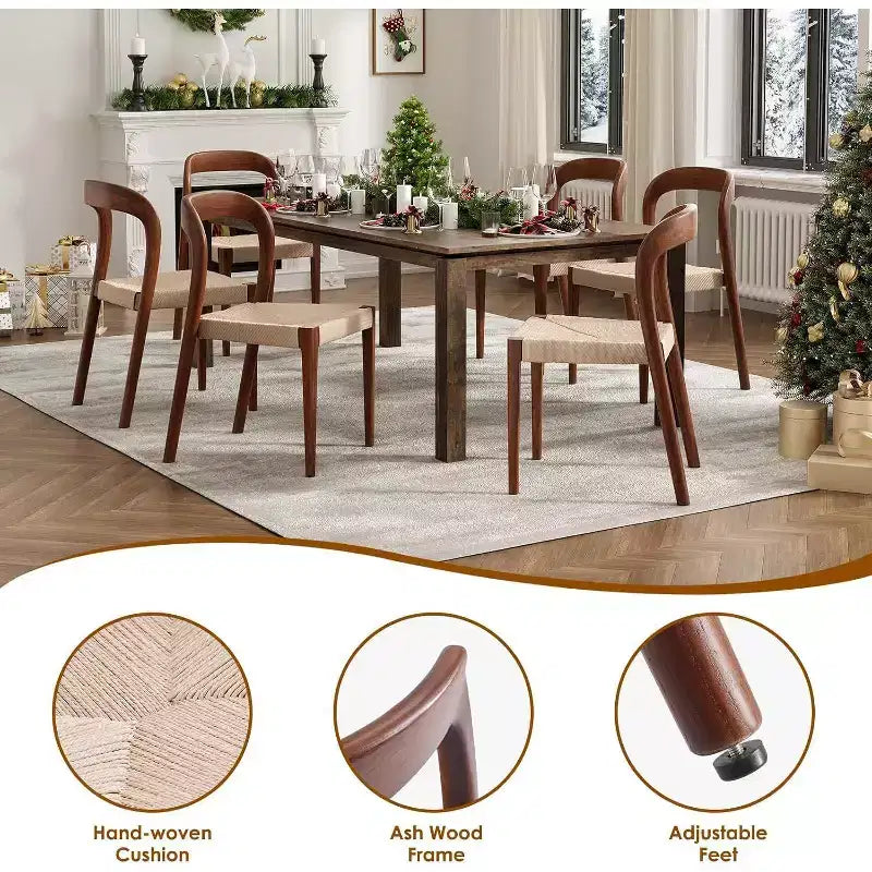 Wood Stackable Dining Room Chair Set of 4