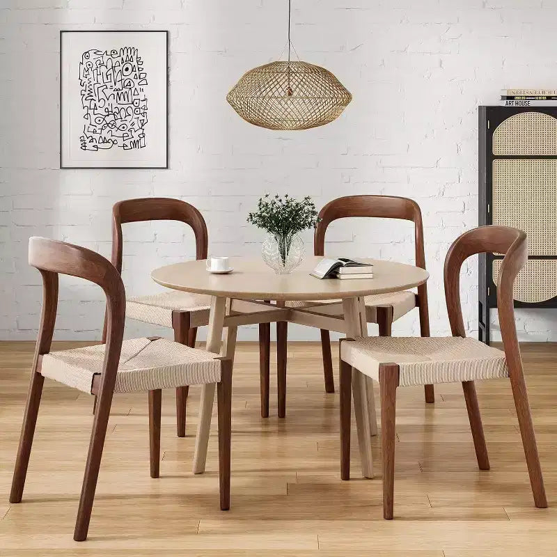 Wood Stackable Dining Room Chair Set of 4