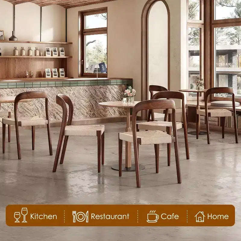 Wood Stackable Dining Room Chair Set of 4