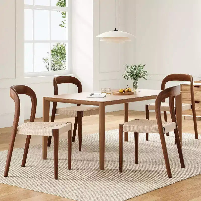 Wood Stackable Dining Room Chair Set of 4