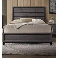 Twin/Full/Queen Cotemporary Platform Bed Frame Panel Low-profile Bed with Geometric Design Headboard Strong Wood Slats Easy to Assemble