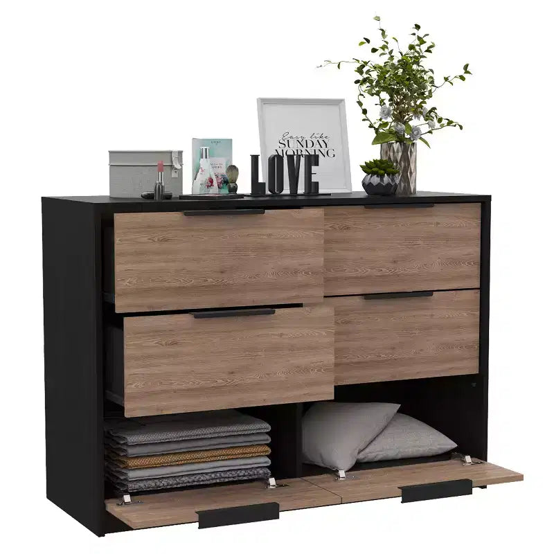 Modern Design 3-Drawer Bedroom Dressers with Metal Hairpin Legs, Wooden Storage Cabinet,Chest of Drawers for Bedroom,Entryway