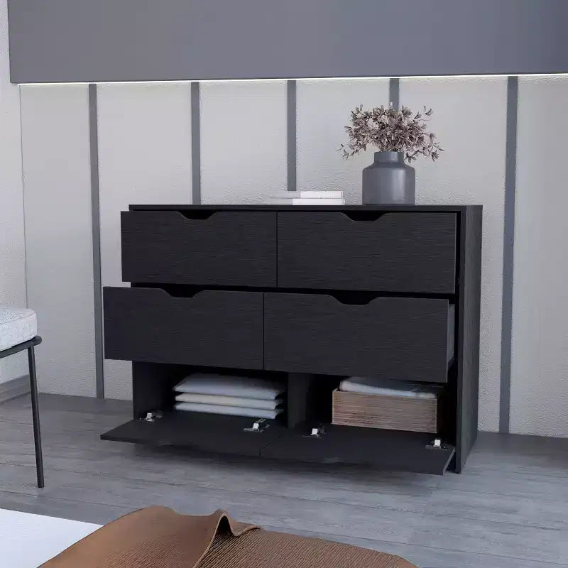 Modern Design 3-Drawer Bedroom Dressers with Metal Hairpin Legs, Wooden Storage Cabinet,Chest of Drawers for Bedroom,Entryway