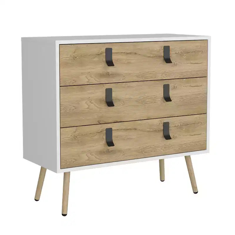 Modern Design 3-Drawer Bedroom Dressers with Metal Hairpin Legs, Wooden Storage Cabinet,Chest of Drawers for Bedroom,Entryway