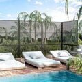 MAYEERTY 72x47 Black Outdoor Natural Privacy Panel Screen, 3 Piece Set Natural Folding Divider for Backyard and Garden