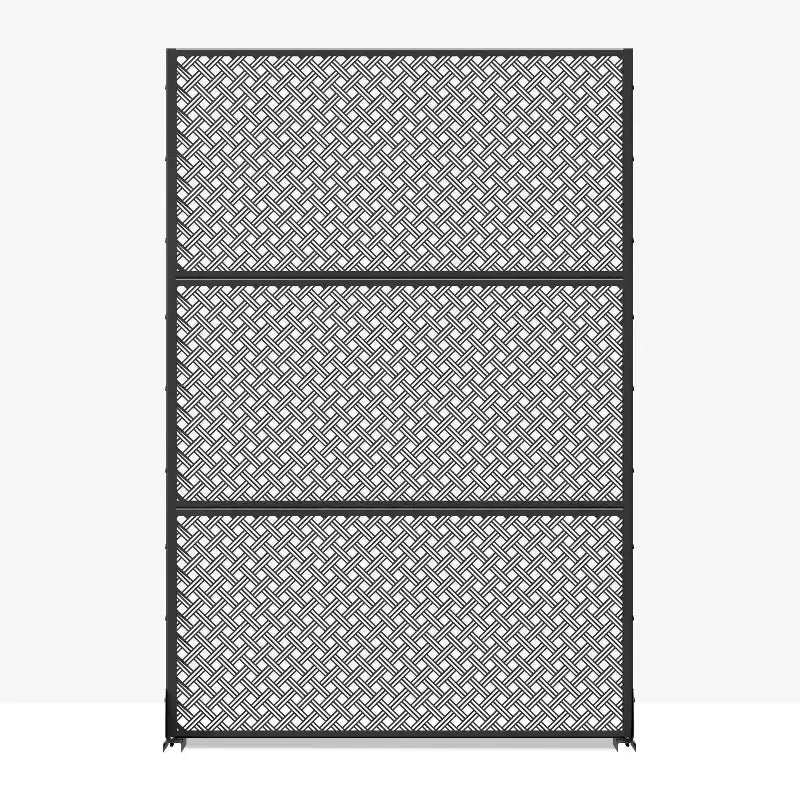 72x47 Black Outdoor Natural Privacy Panel Screen, 3 Piece Set Natural Folding Divider for Backyard and Garden