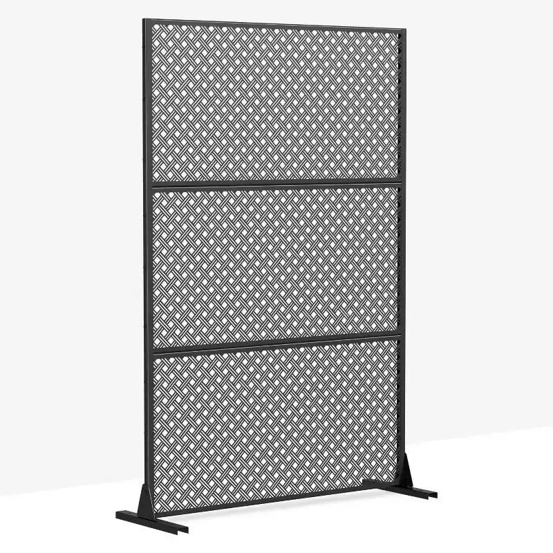 72x47 Black Outdoor Natural Privacy Panel Screen, 3 Piece Set Natural Folding Divider for Backyard and Garden