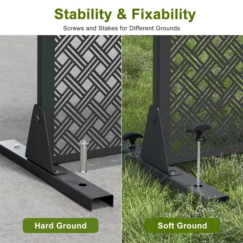 72x47 Black Outdoor Natural Privacy Panel Screen, 3 Piece Set Natural Folding Divider for Backyard and Garden