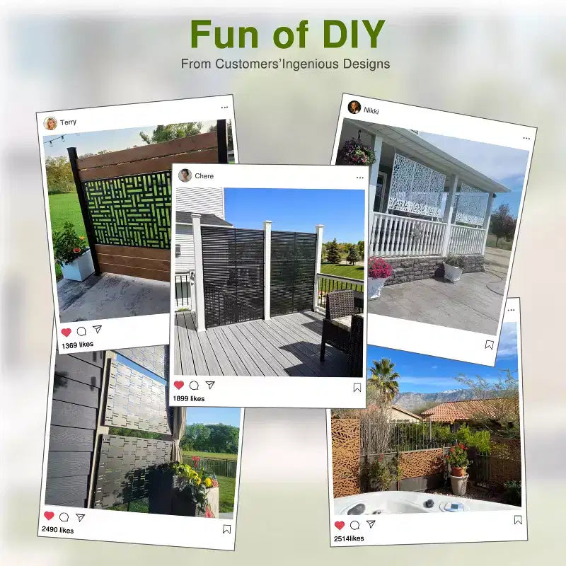 72x47 Black Outdoor Natural Privacy Panel Screen, 3 Piece Set Natural Folding Divider for Backyard and Garden