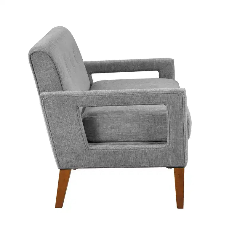 Comfy Chenille Sofa with Tufted Backrest, Solid Wood Legs Modern Loveseat Couch Upholstery Pocket for Apartments,living Room,Study