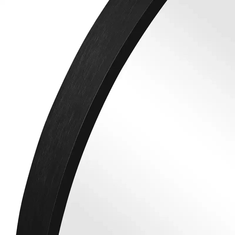 36x24 Black Arched Wall Mirror, Slim Aluminum Frame Right Angle Decorative Hanging Mirror for Bathroom & Entryway