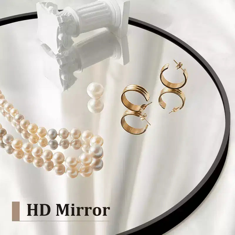 36x24 Black Arched Wall Mirror, Slim Aluminum Frame Right Angle Decorative Hanging Mirror for Bathroom & Entryway