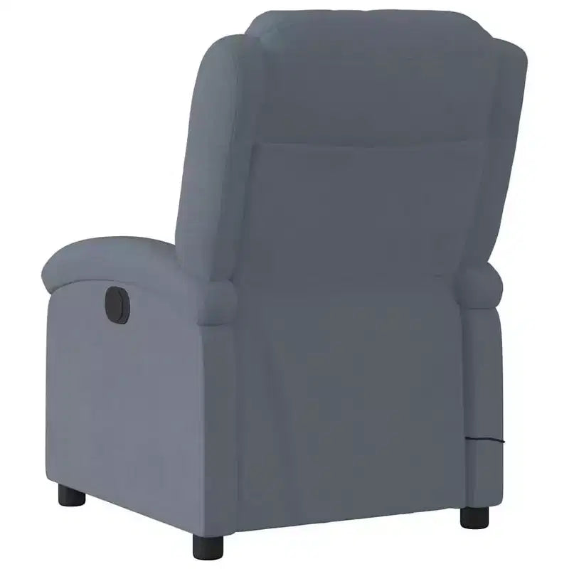 Electric Massage Recliner Chair - Dark Gray Velvet, Automatic Adjustable Footrest/Backrest, Vibrating 6-Point Massage, Side Pocket