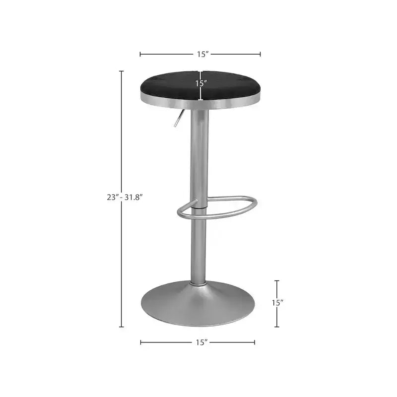 ,Brody Black Velvet Adjustable Stool