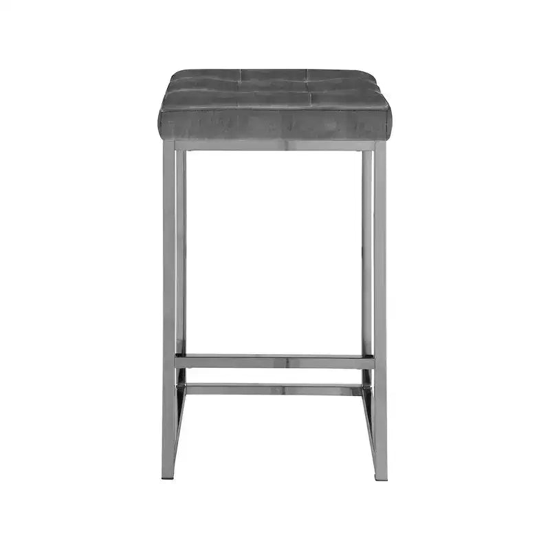 ,Nicola Grey Velvet Stool, Set of 2