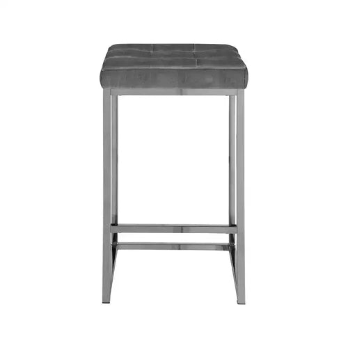 ,Nicola Grey Velvet Stool, Set of 2