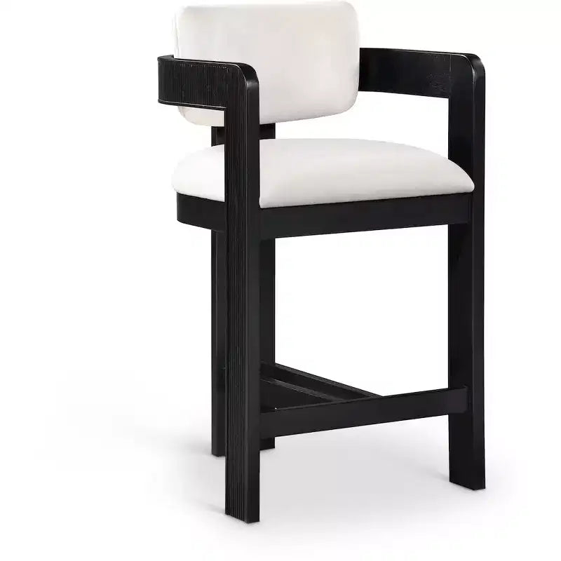 Meridian Furniture,Sacha Cream Velvet Stool