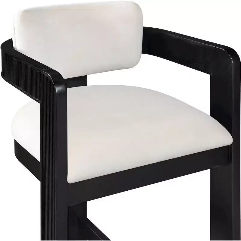 Sacha Cream Velvet Stool