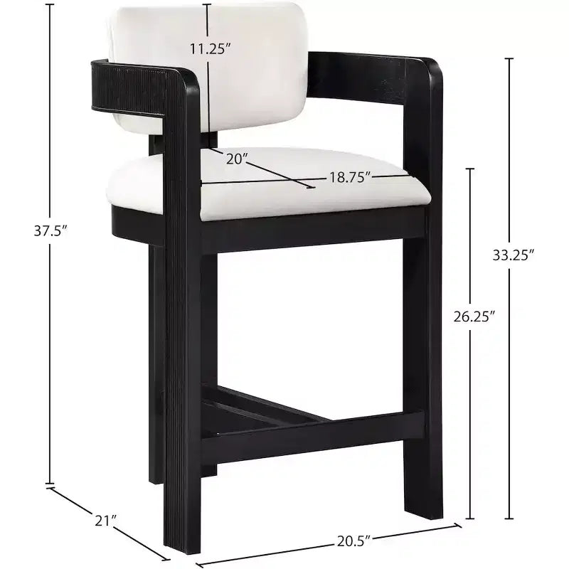 Sacha Cream Velvet Stool