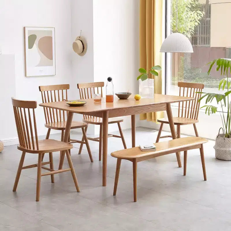 Solid Wood Dining Chair Table Bench, Rustic Wooden Kitchen Chairs, Simple and Natural Dining Bench for Living Room Kitchen