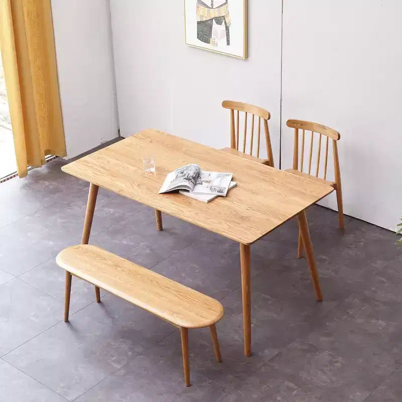 Solid Wood Dining Chair Table Bench, Rustic Wooden Kitchen Chairs, Simple and Natural Dining Bench for Living Room Kitchen