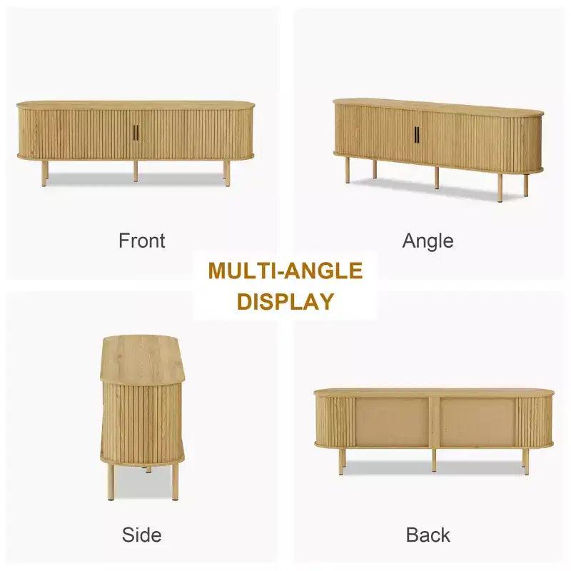 70.1 TV Stand, Modern TV Console Table with Storage Compartment and Sliding Door, Gaming Entertainment Center with Cabinet for Living Room, Bedroom