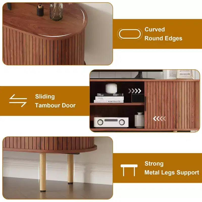 70.1 TV Stand, Modern TV Console Table with Storage Compartment and Sliding Door, Gaming Entertainment Center with Cabinet for Living Room, Bedroom