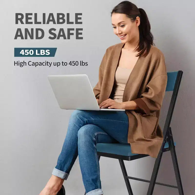 Padded Folding Chairs with Double Hinges