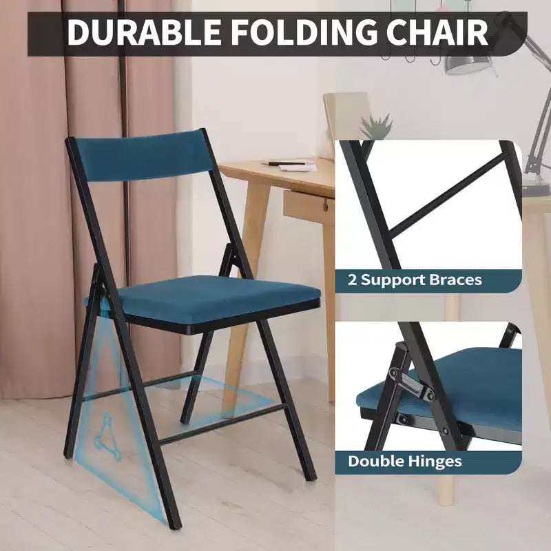 Padded Folding Chairs with Double Hinges