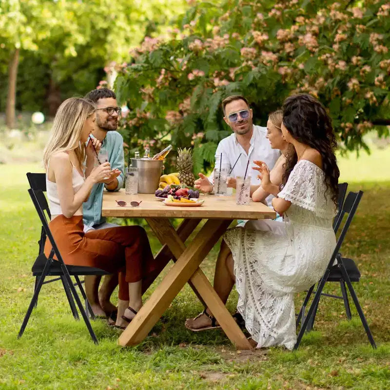 Padded Folding Chairs with Double Hinges