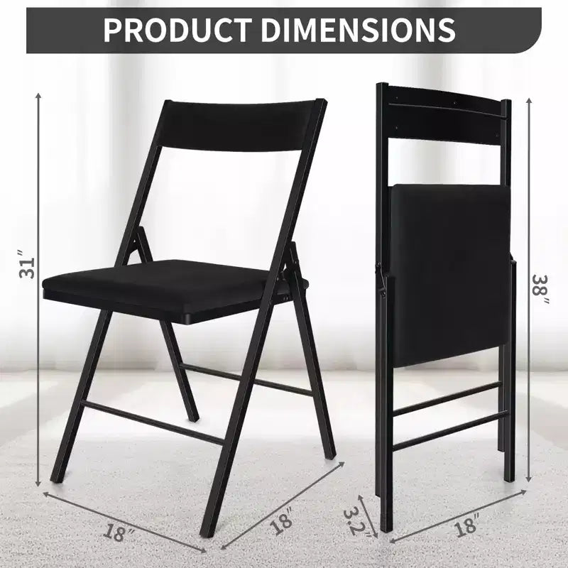Padded Folding Chairs with Double Hinges