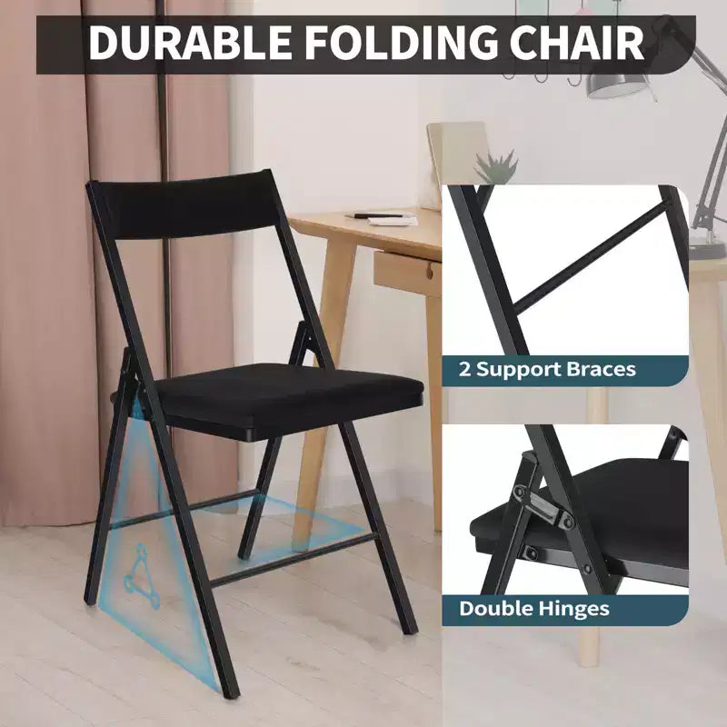 Padded Folding Chairs with Double Hinges