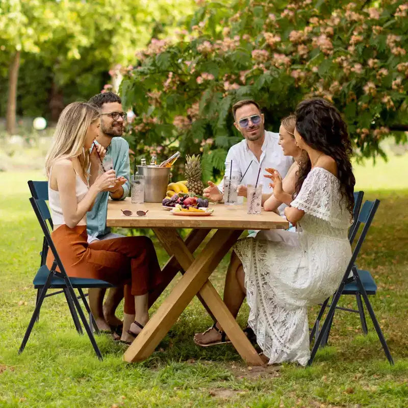 Padded Folding Chairs with Double Hinges