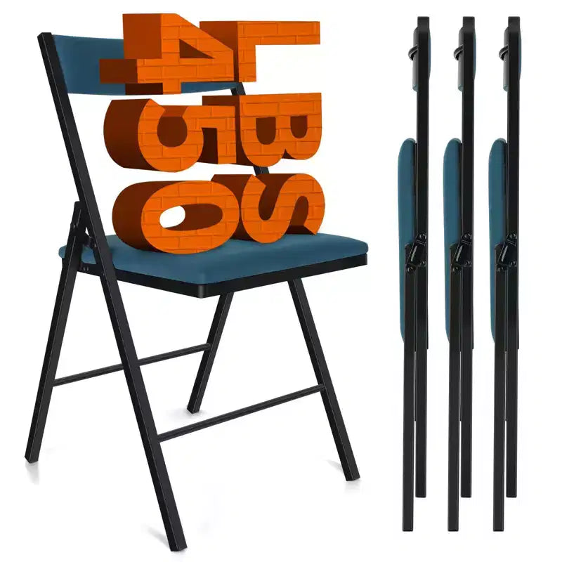 Padded Folding Chairs with Double Hinges