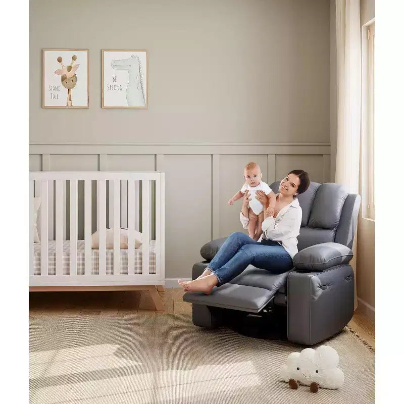 Power Recliner sofawith Massage, Swivel Rocker, USB Port, Cup Holders, Side Pockets, Extra-Wide Seat, Living Room