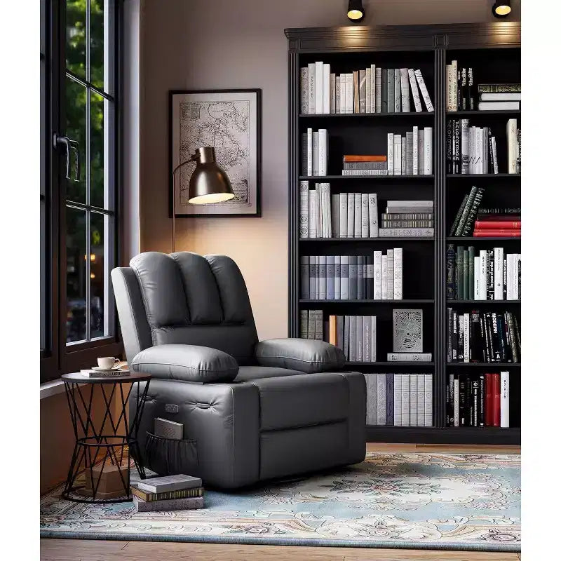 Power Recliner sofawith Massage, Swivel Rocker, USB Port, Cup Holders, Side Pockets, Extra-Wide Seat, Living Room