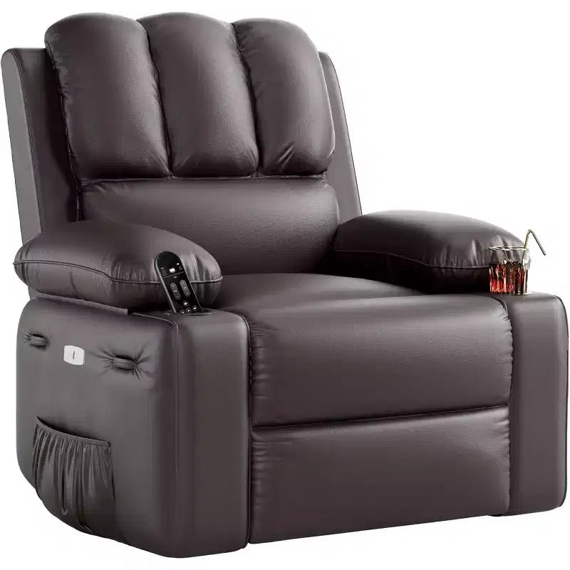 Acekool Power Recliner sofawith Massage, Swivel Rocker, USB Port, Cup Holders, Side Pockets, Extra-Wide Seat, Living Room