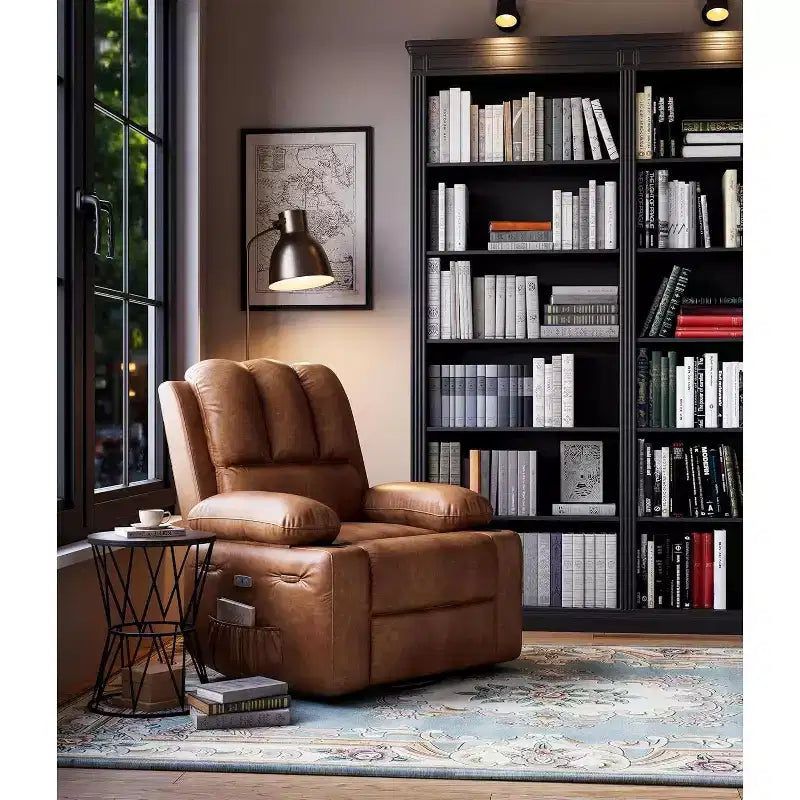 Power Recliner sofawith Massage, Swivel Rocker, USB Port, Cup Holders, Side Pockets, Extra-Wide Seat, Living Room