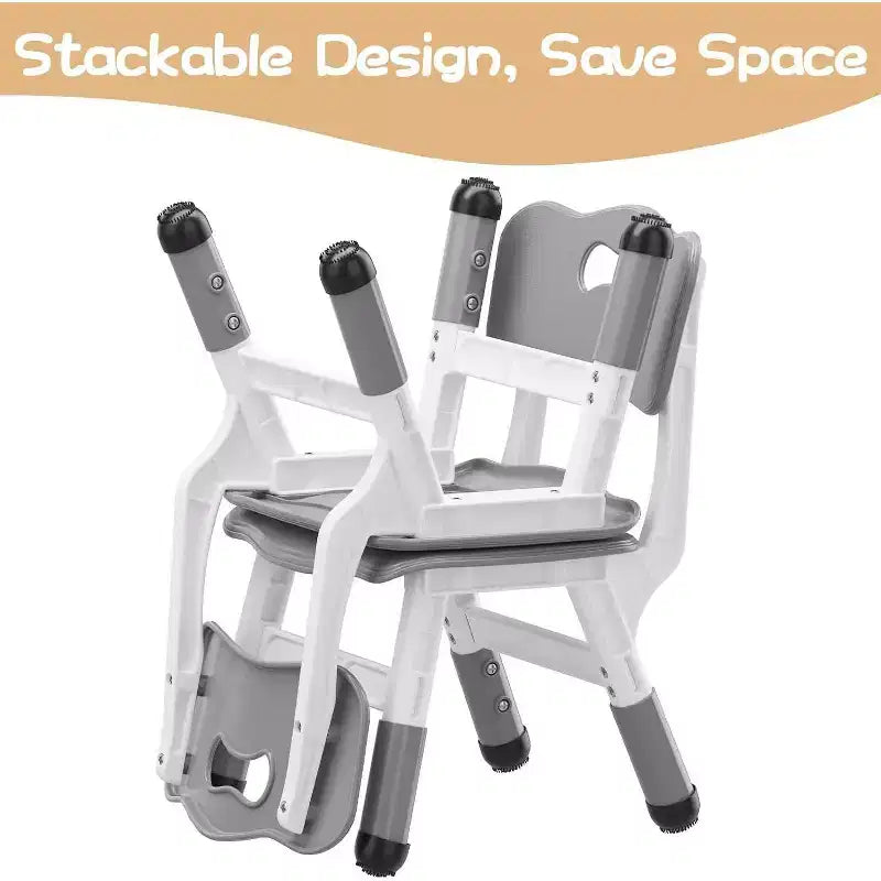 3-Level Height Adjustable Kid Chair 2-Pack for Ages 26 with Non-Slip Feet & Ergonomic Backrest