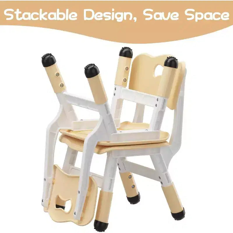 3-Level Height Adjustable Kid Chair 2-Pack for Ages 26 with Non-Slip Feet & Ergonomic Backrest