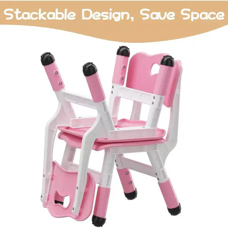 3-Level Height Adjustable Kid Chair 2-Pack for Ages 26 with Non-Slip Feet & Ergonomic Backrest