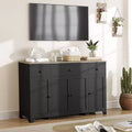 1 Particleboard Sideboard 15Mm E1 4-Door 3-Drawer Dining Cabinet with Durable Construction, Spacious Storage, Stylish Design, Easy Assembly