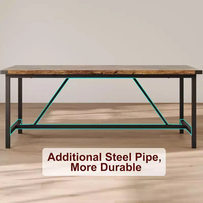 Modern Dining Table for 6-8,70.87 Industrial Dining Room Table for Home/Kitchen