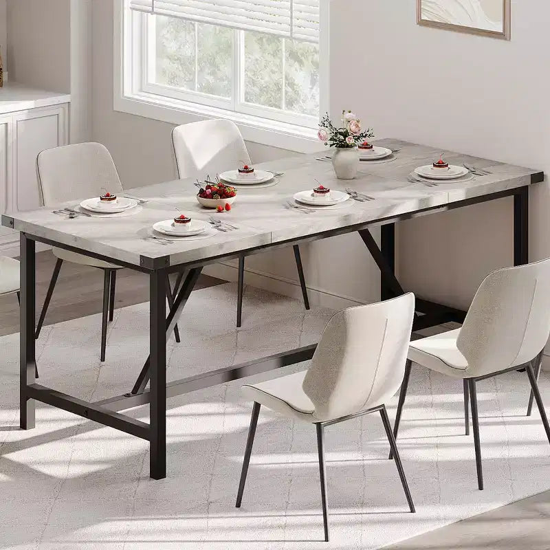 Modern Dining Table for 6-8,70.87 Industrial Dining Room Table for Home/Kitchen