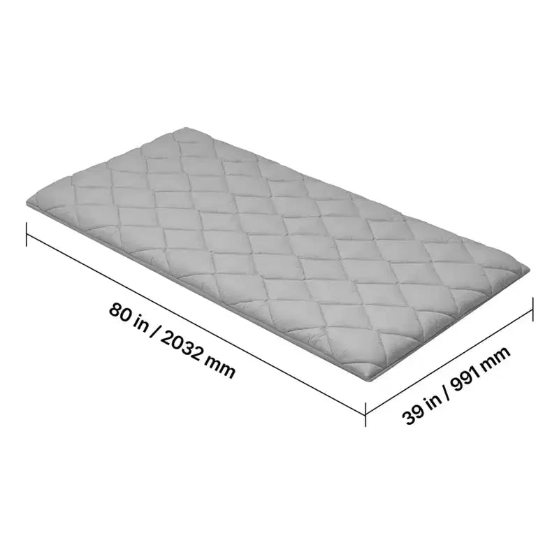 Japanese Tatami Mat, Twin Size Foldable Japanese Tatami Mattress, Futon Mattress with Storage Bag, 9-Layer Floor Mat, 80 x 39 x 3.5 in, Gray