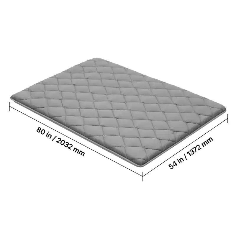 Japanese Tatami Mat, Full Size Foldable Japanese Tatami Mattress, Futon Mattress with Storage Bag, 9-Layer Floor Mat, 80 x 54 x 3.5 in, Gray
