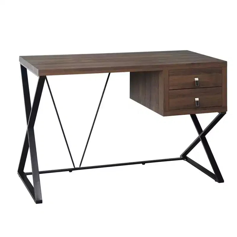 Buylateral Amara 2 Drawer Desk Brown